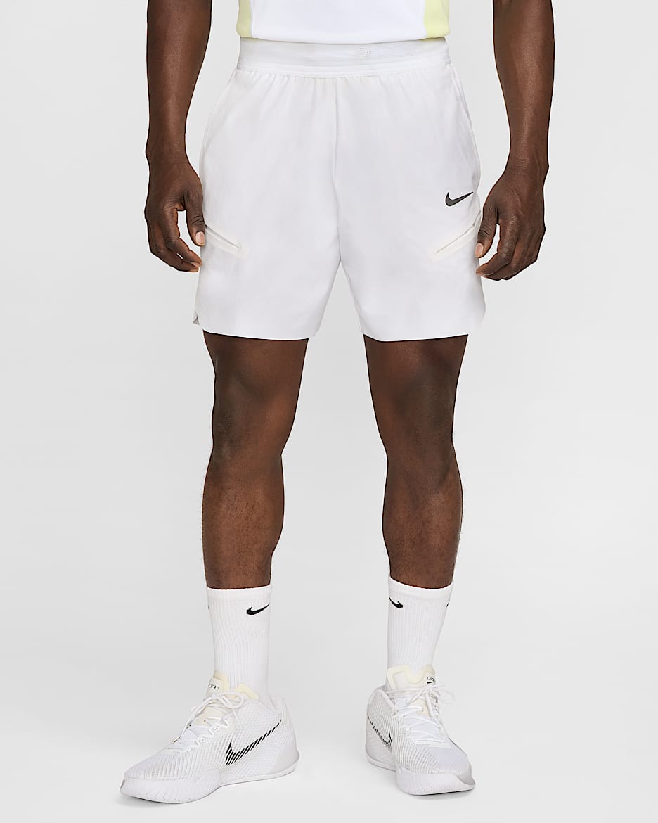 NikeCourt Slam Men's Dri-FIT Tennis Shorts - White/Medium Ash