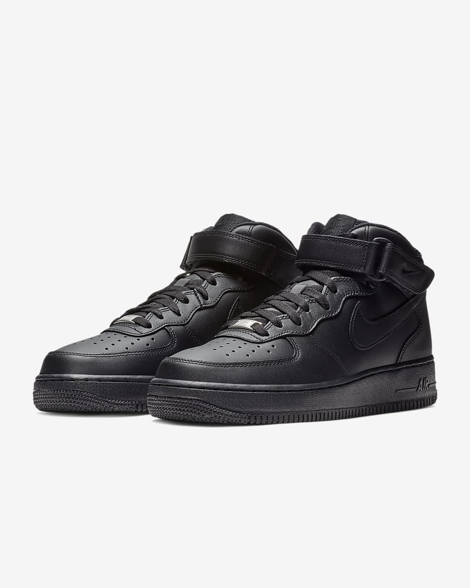 Chaussure Nike Air Force 1 Mid '07 pour Homme - Noir/Noir