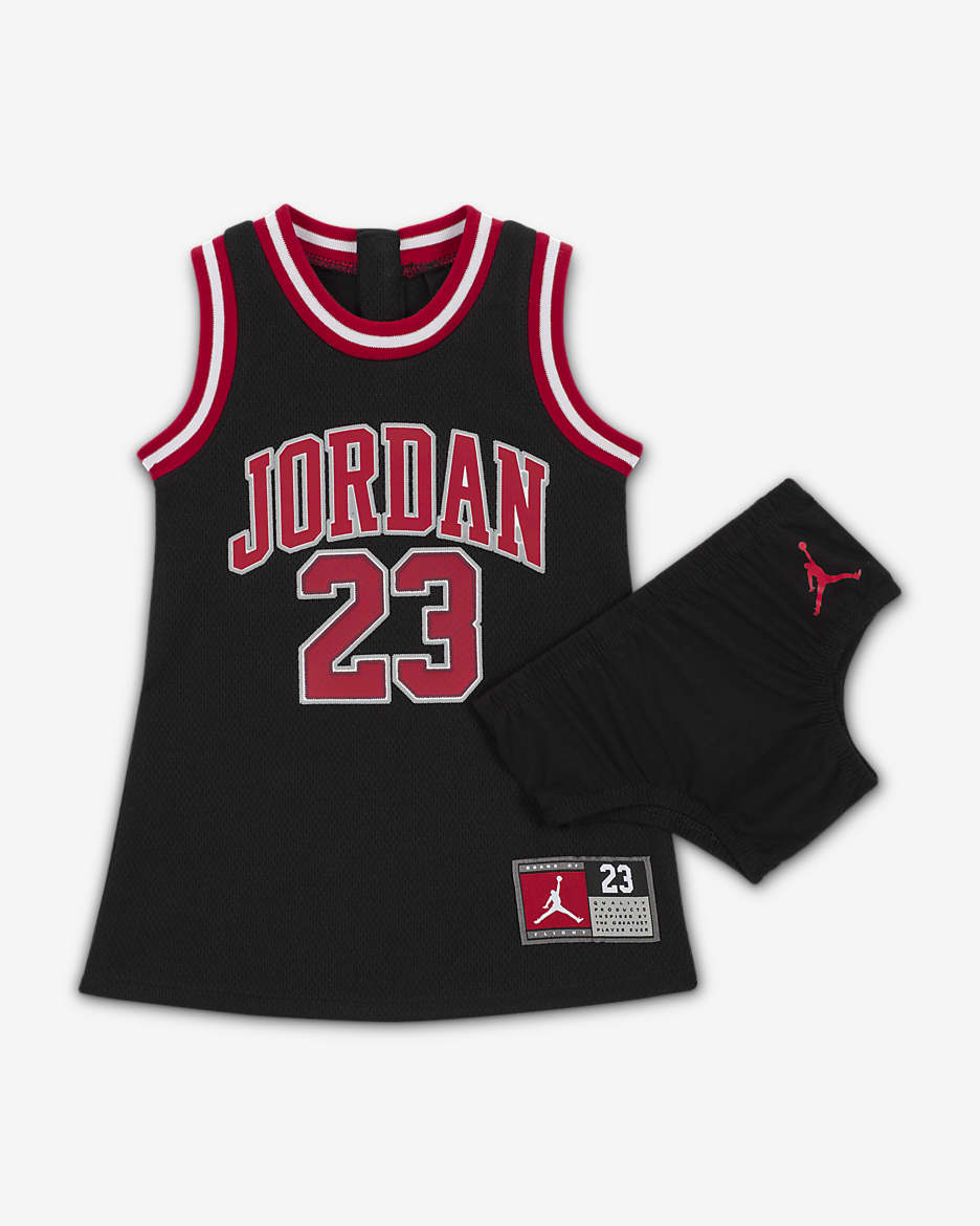 Jordan 23 Jersey Kleid für Babys (12–24 M) - Schwarz