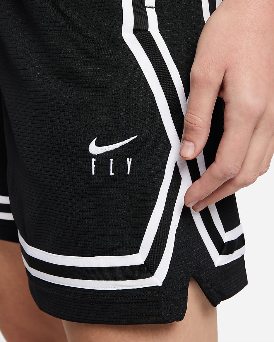 Nike Fly Crossover basketshorts til dame - Svart/Hvit