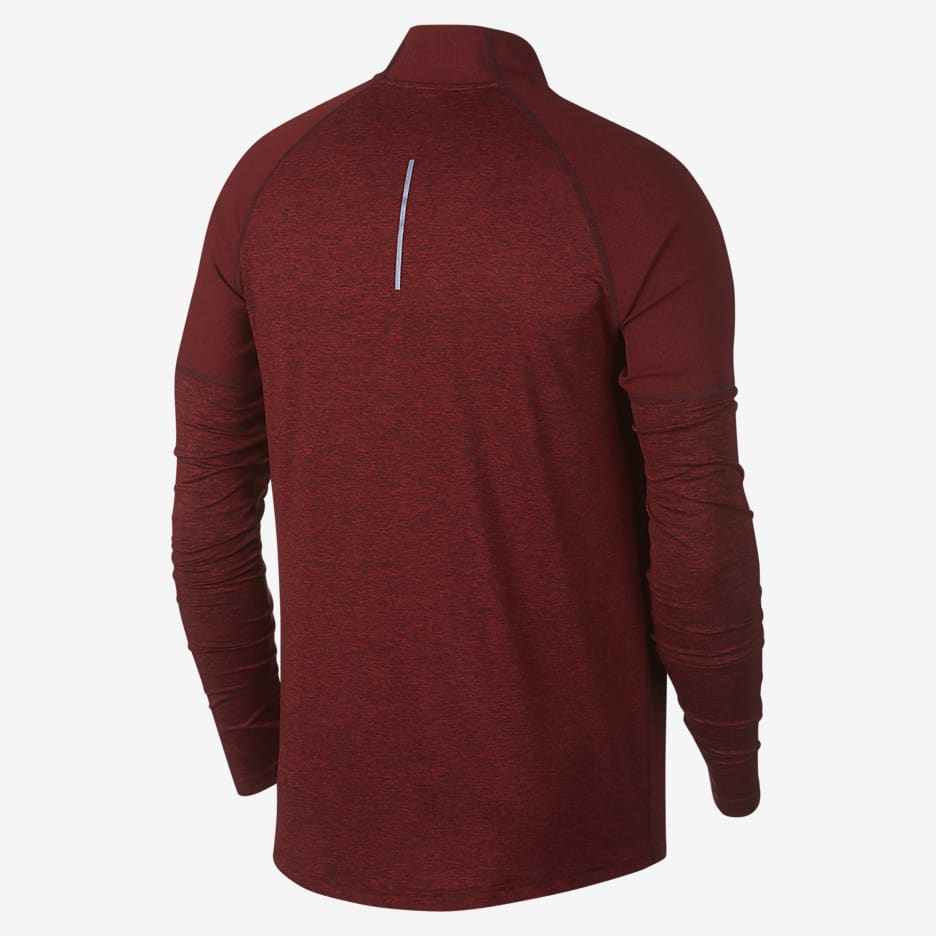 Nike Men's 1/2-Zip Running Top - Night Maroon/Gym Red