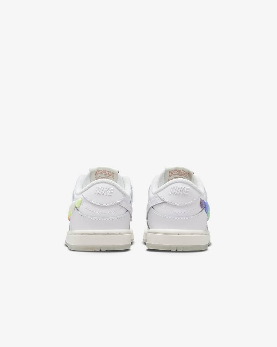 Calzado para bebé e infantil Nike Dunk Low SE - Blanco/Rosa tierra/Plata claro/Multicolor