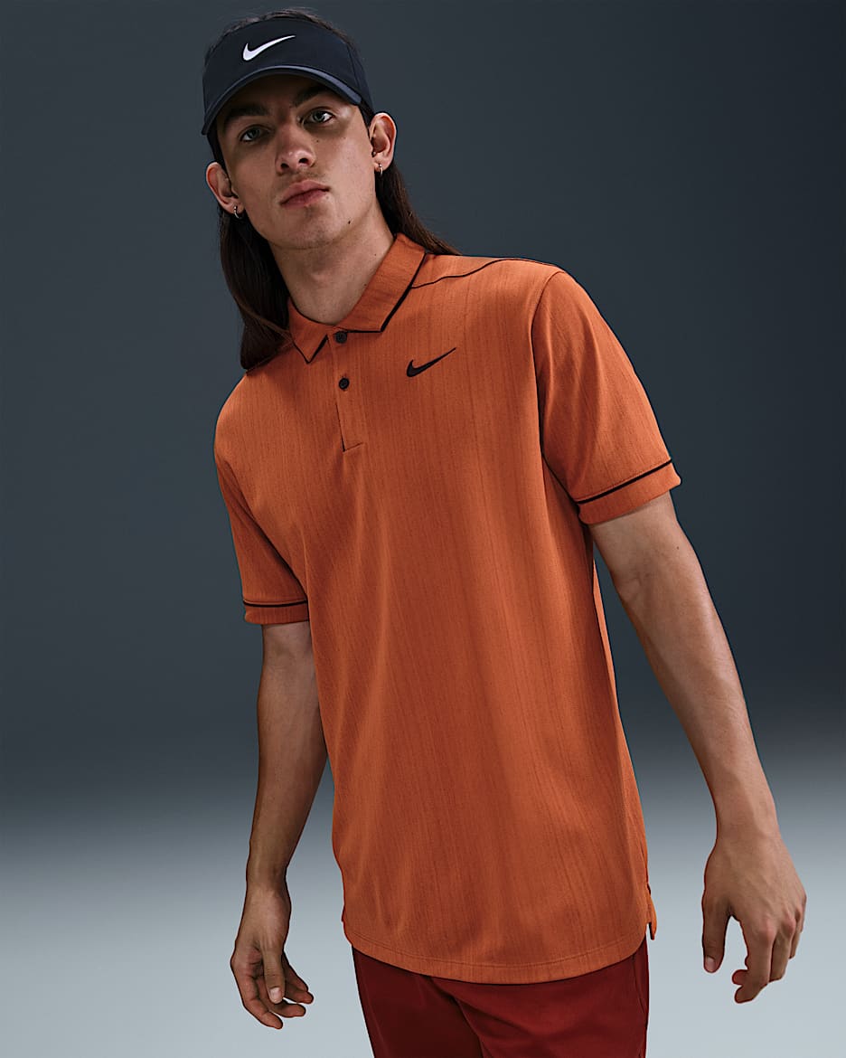 Nike Victory+ Men's Dri-FIT Golf Polo - Desert Orange/Burgundy Crush/Burgundy Crush