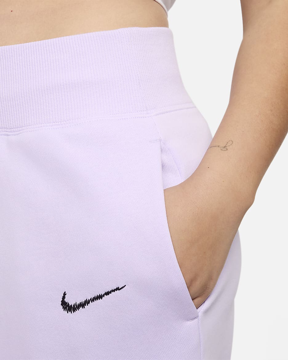 England Phoenix Fleece Women's Nike Football High-Waisted Curve Pants - Violet Mist/Dark Raisin