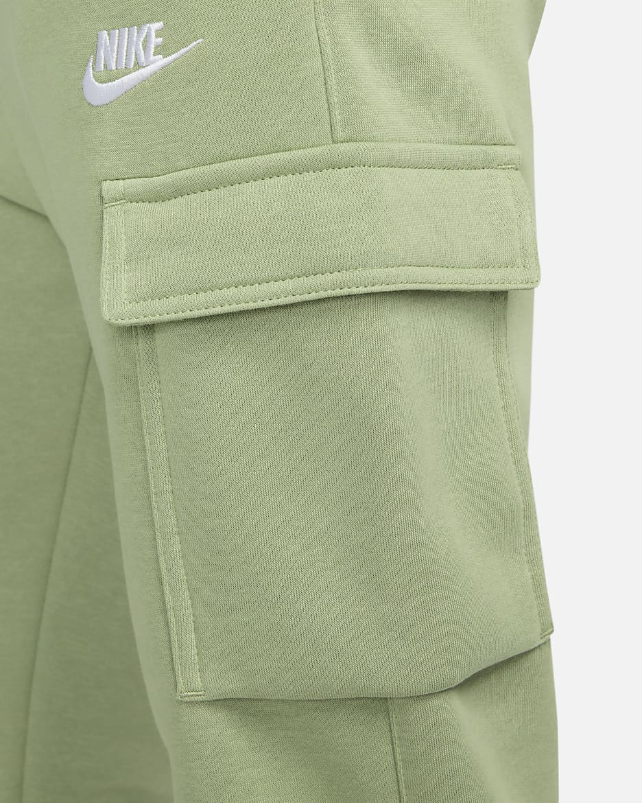 Pants cargo para hombre Nike Sportswear Club Fleece - Verde aceite/Verde aceite/Blanco