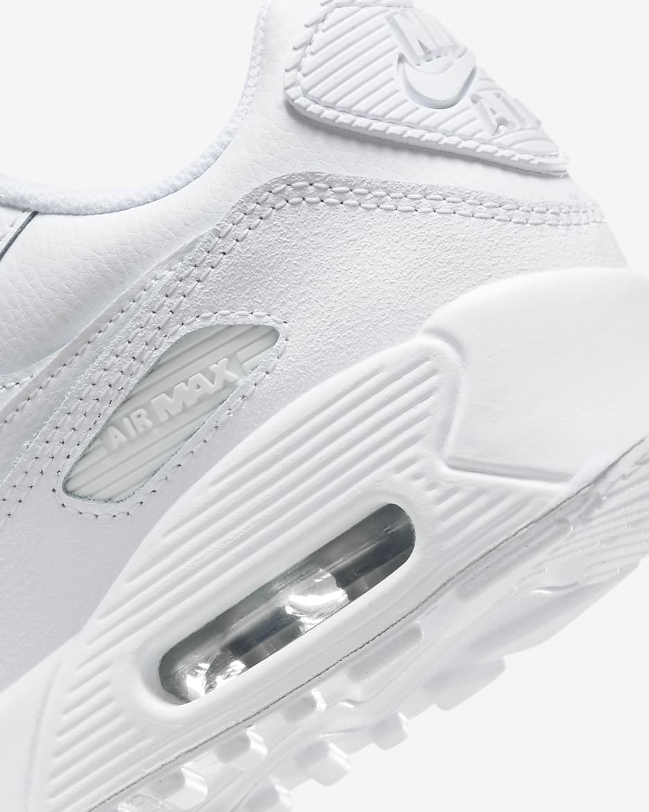 Nike Air Max 90 Older Kids' Shoe - White/Metallic Silver/White/White