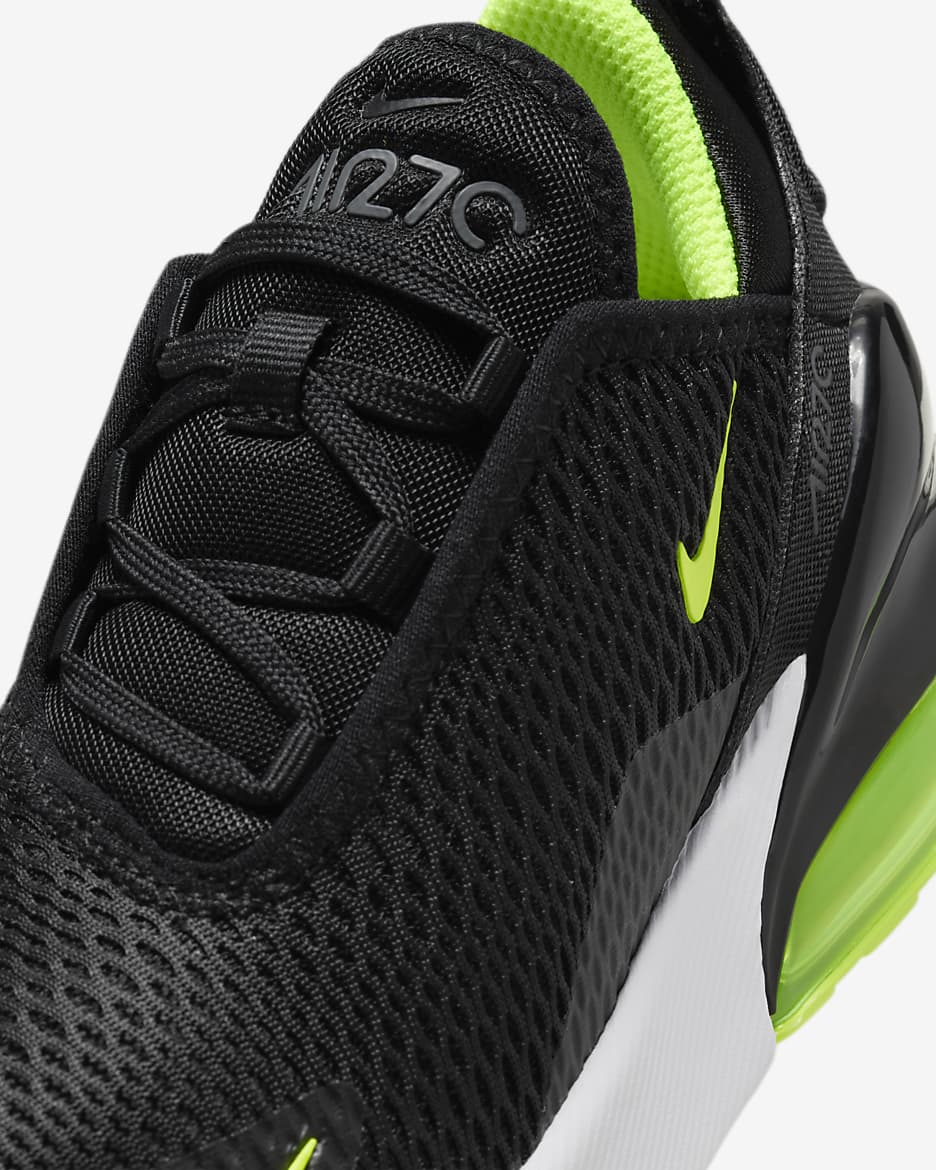 Nike Air Max 270 小童鞋款 - 黑色/Lightning/白色/Volt