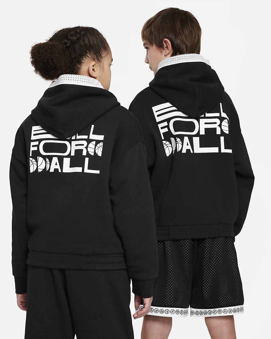 Nike Culture of Basketball Older Kids' Reversible Hoodie - Black/White/Opti Yellow