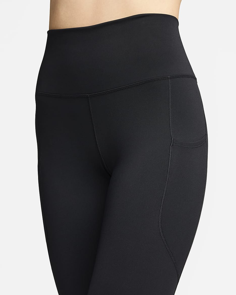 Leggings tiro alto de 7/8 con bolsillos para mujer Nike One - Negro/Negro