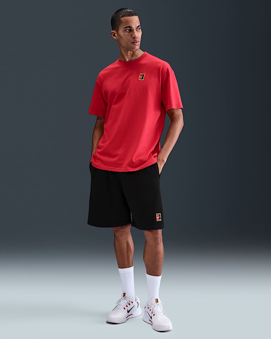 Męskie dzianinowe spodenki do tenisa Dri-FIT NikeCourt Heritage - Czerń