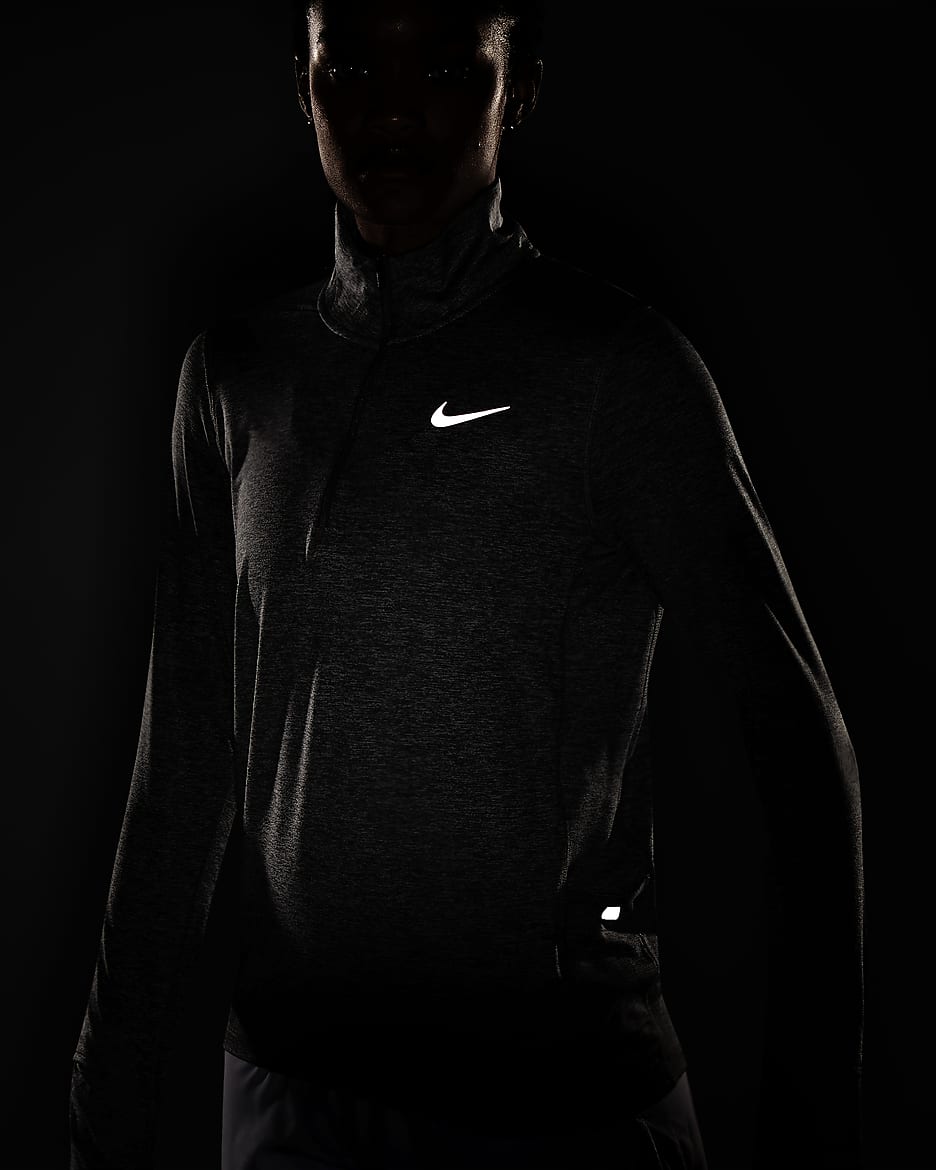 Nike Element Women's 1/2-Zip Running Top - Smoke Grey/Light Smoke Grey/Heather