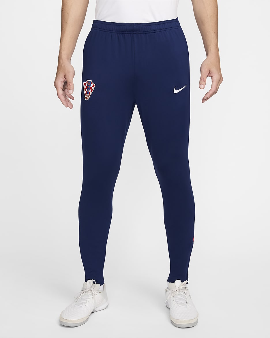 Pánské fotbalové kalhoty Nike Dri-FIT Chorvatsko Strike - Blue Void/Bright Crimson/Bílá