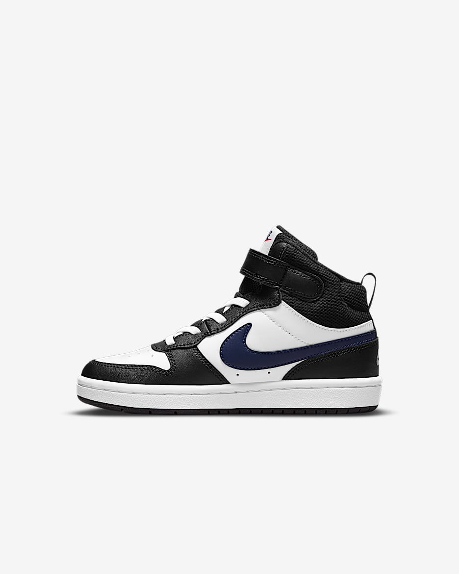 Chaussure Nike Court Borough Mid 2 pour Jeune enfant - Blanc/Blanc/Noir/University Red