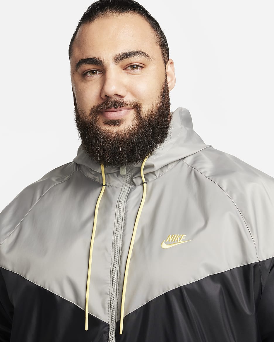 Nike Sportswear Windrunner Men's Hooded Jacket - Black/Dark Stucco/Saturn Gold