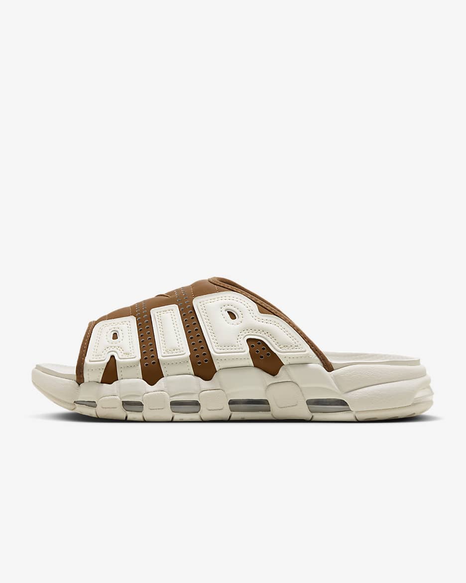 Nike Air More Uptempo Men's Slides - Light British Tan/Light Orewood Brown/Clear/Sail