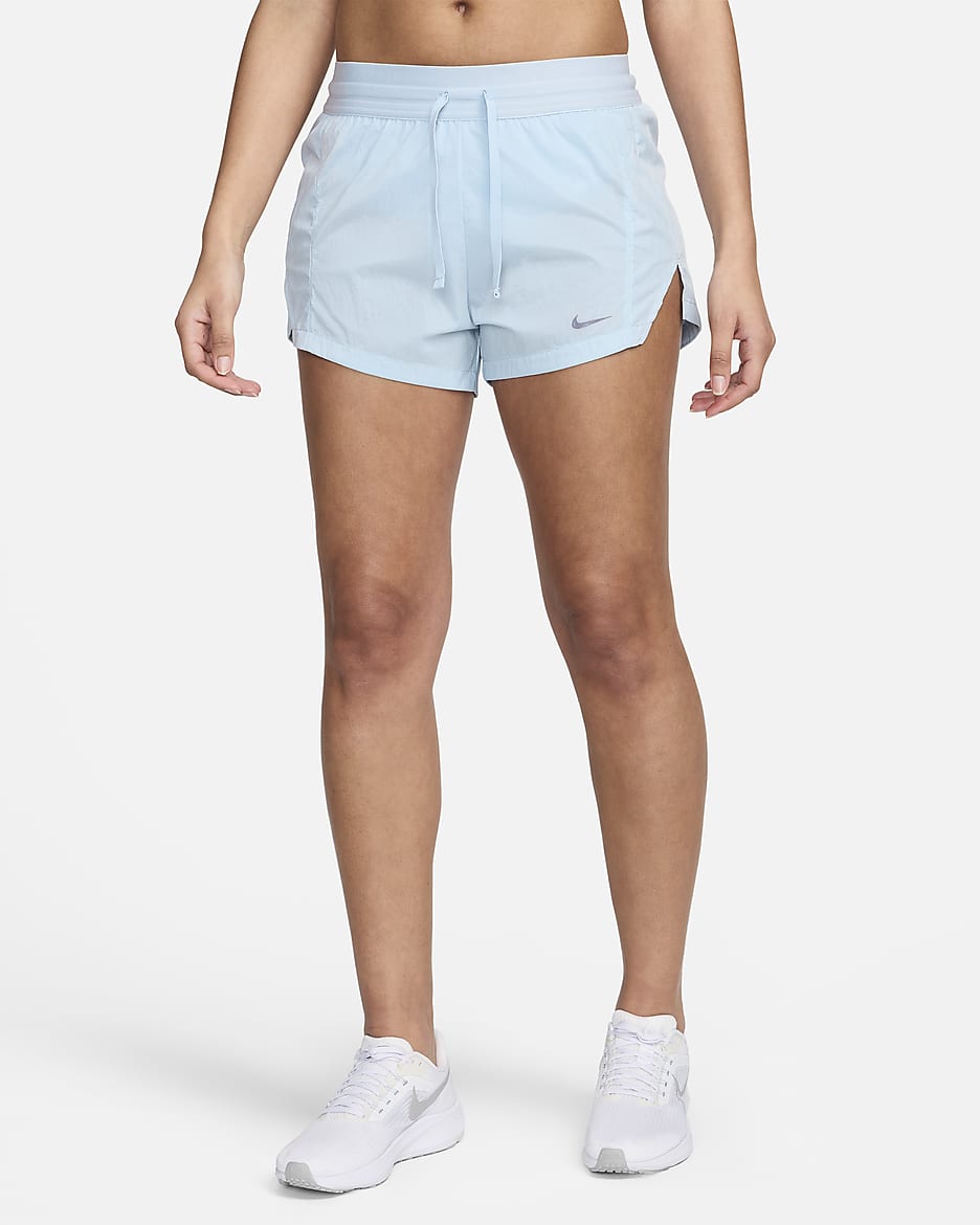 Short de running taille mi-haute avec sous-short intégré 8 cm Nike Running Division pour femme - Light Armory Blue