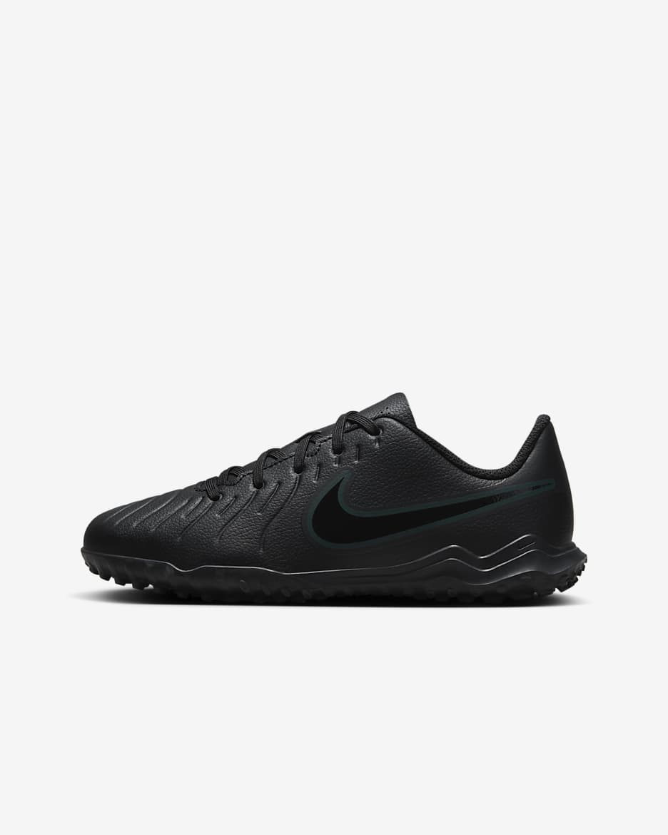 Sapatilhas de futebol de perfil baixo para relva Nike Jr. Tiempo Legend 10 Club para criança/Júnior - Preto/Deep Jungle/Preto