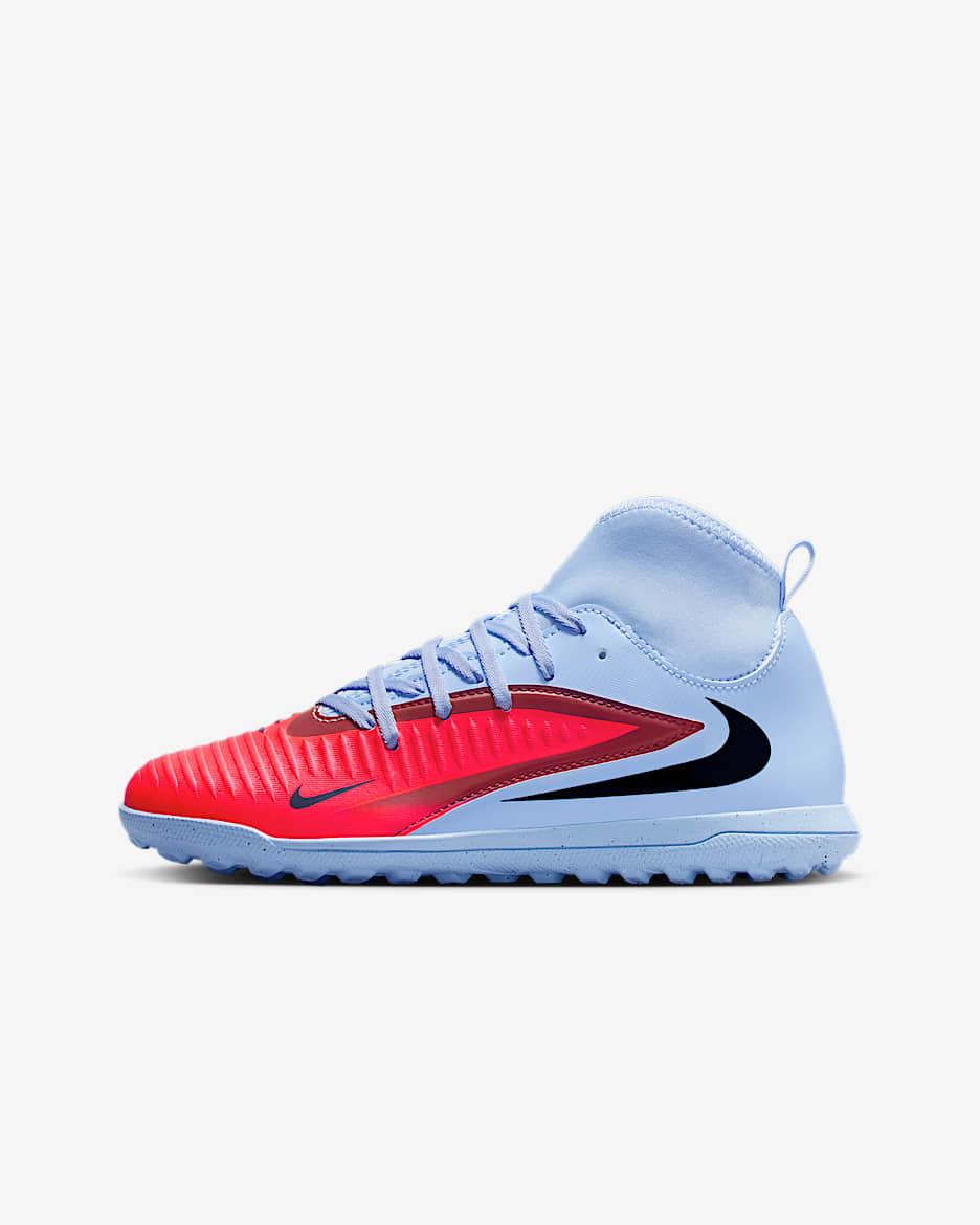 Buty piłkarskie na nawierzchnię typu turf dla dużych dzieci Nike Jr. Phantom 6 High Club - Royal Tint/Bright Crimson