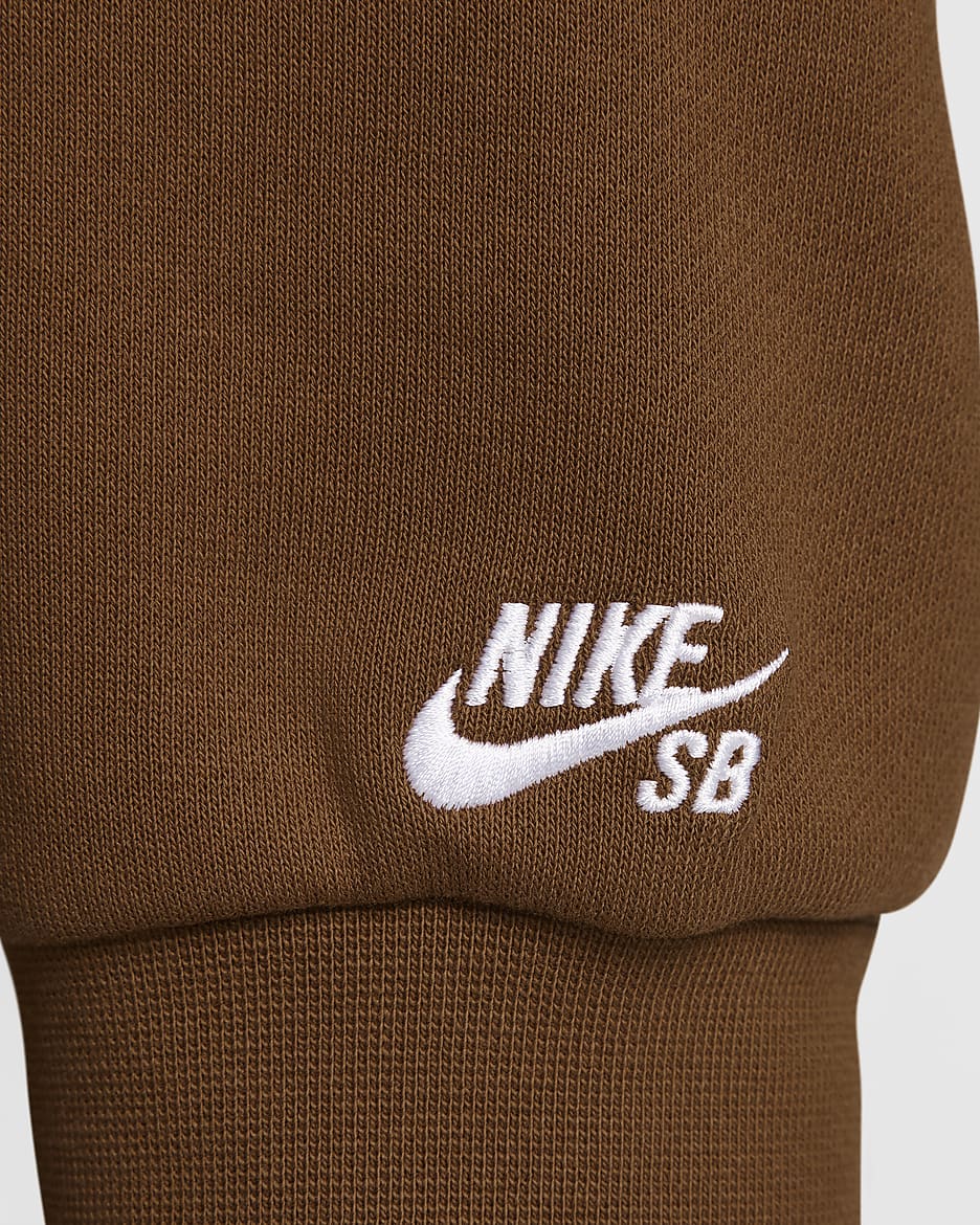 Nike SB Sudadera con capucha de skateboard de tejido Fleece - Light British Tan/Blanco