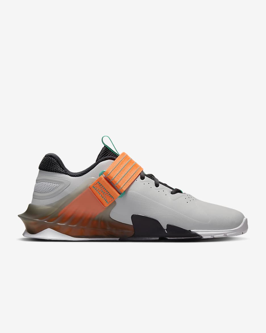 Nike Savaleos Weightlifting Shoes - Grey Fog/Dark Smoke Grey/Total Orange/Clear Emerald