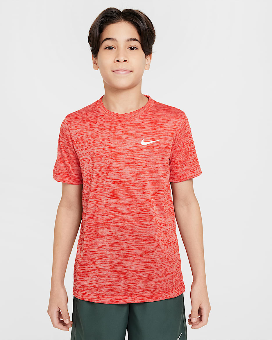 Nike Legend Big Kids' Dri-FIT Training T-Shirt - University Red/Pure/Heather