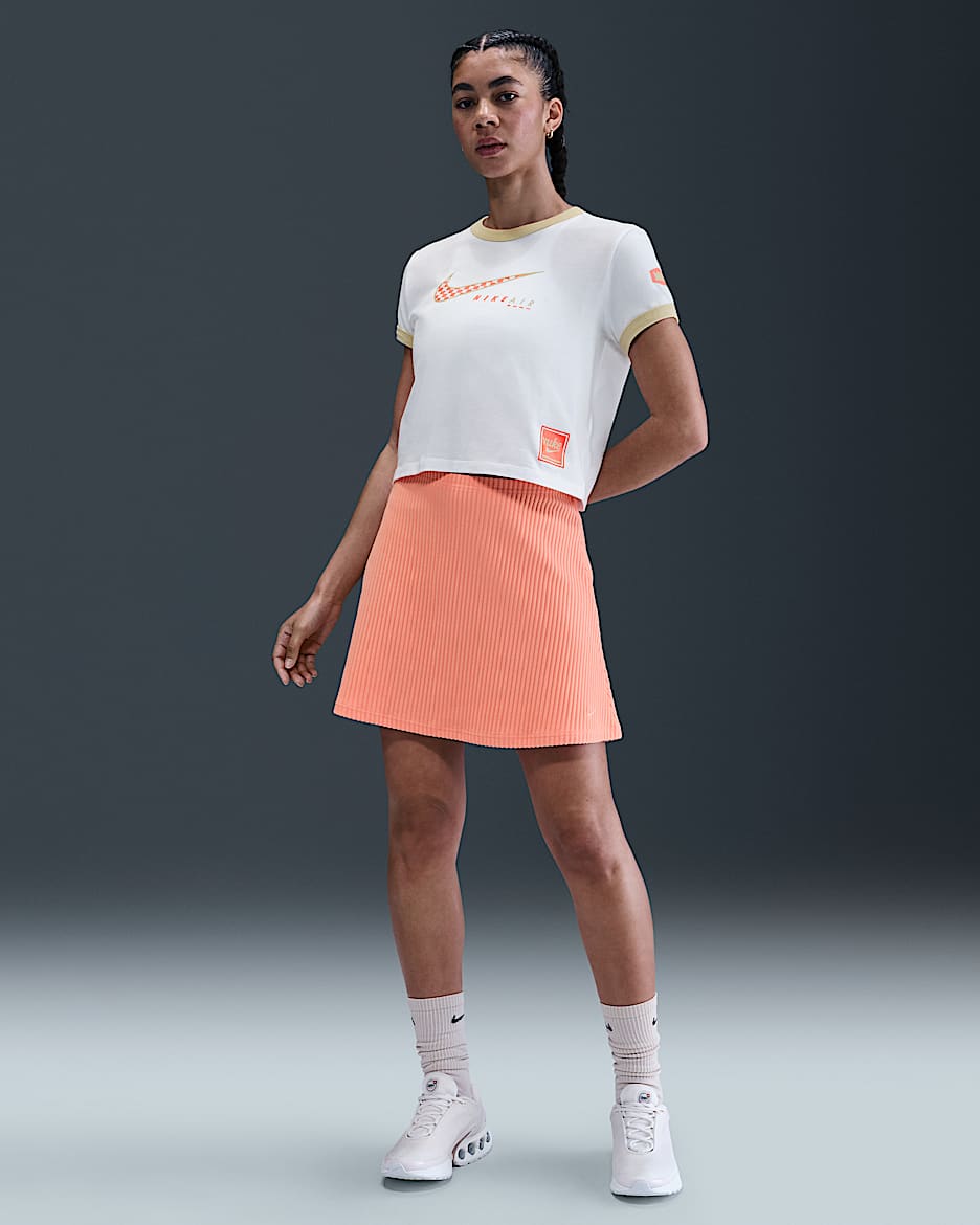 Minifalda de tela de canalé para mujer Nike Sportswear Chill Knit - Ágata melocotón/Ágata melocotón