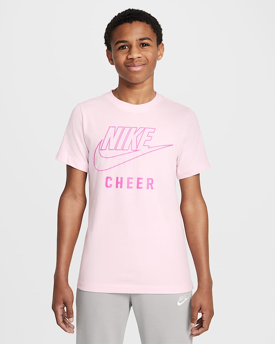 Nike Swoosh Big Kids' Cheer T-Shirt - Pink Foam