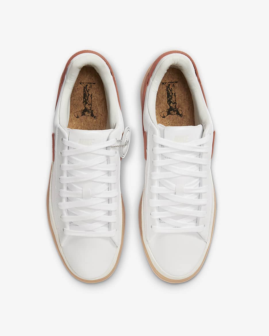 Nike Blazer Phantom Low Men's Shoes - White/Summit White/Gum Yellow/Dark Russet