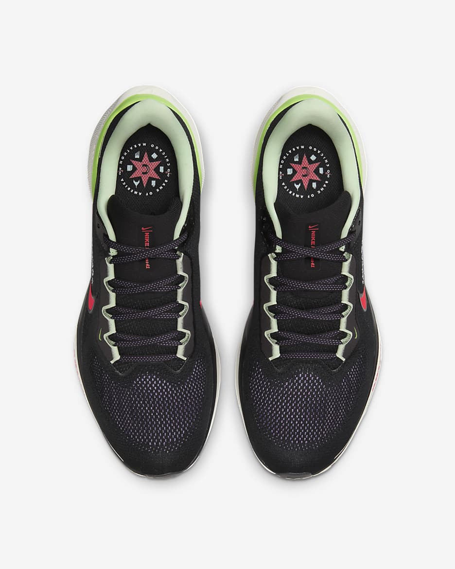 Tenis de correr en pavimento para hombre Nike Pegasus 41 - Negro/Verde grito/Orquídea nuevo/Carmesí brillante