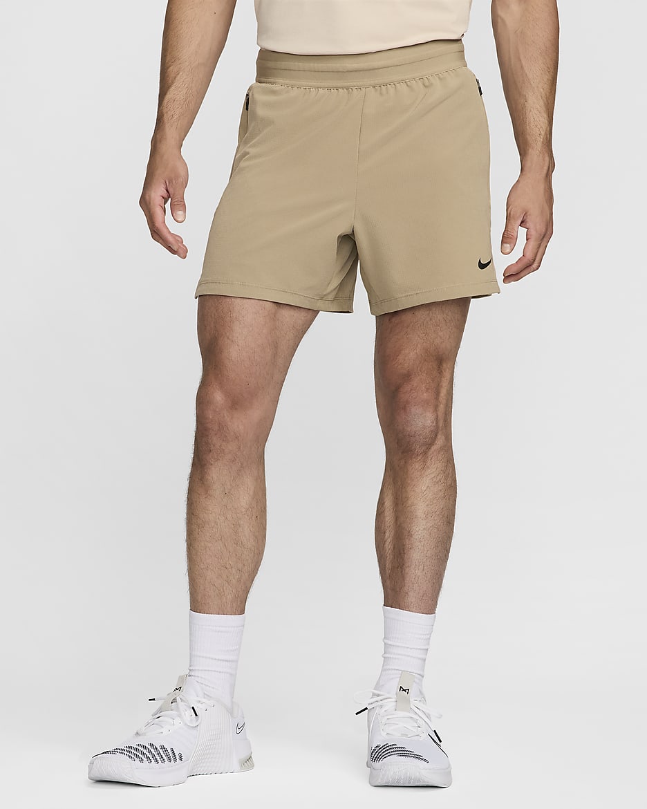Nike Flex Rep Men's Dri-FIT 5" Unlined Fitness Shorts - Khaki/Black/Black