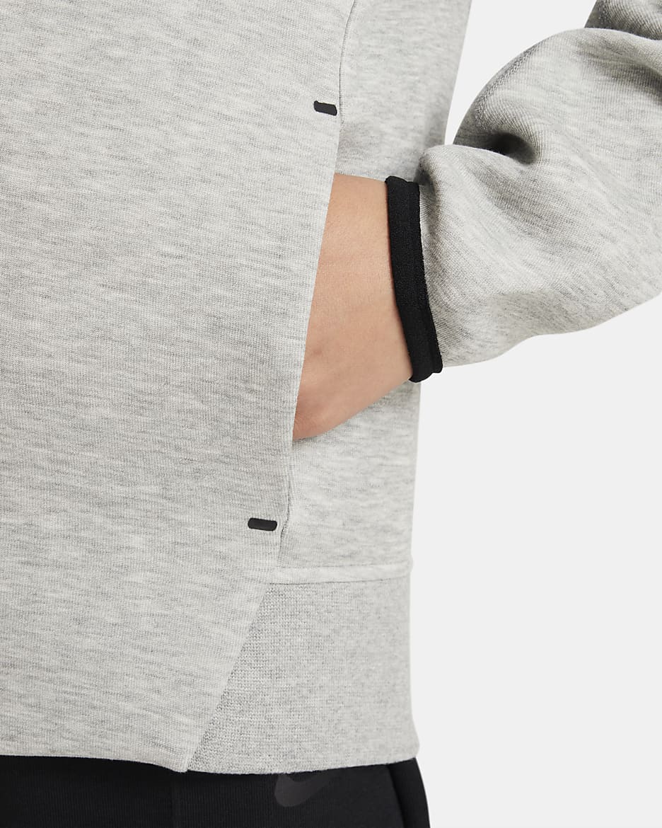 Nike Sportswear Tech Fleece Hoodie für ältere Kinder (Jungen) - Dark Grey Heather/Schwarz