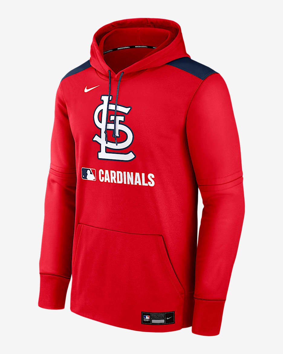 St. Louis Cardinals Authentic Collection Men's Nike Therma MLB Pullover Hoodie - Red