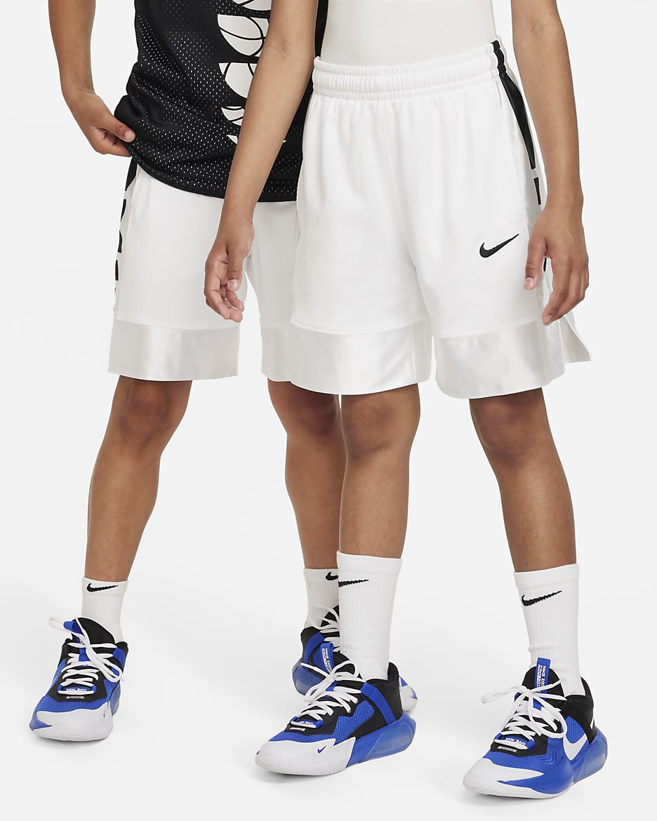 Shorts de básquetbol para niños talla grande Nike Dri-FIT Elite 23 - Blanco/Negro