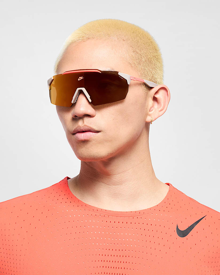 Lentes de sol espejados Nike Limitless Shield - Gris universitario/Naranja