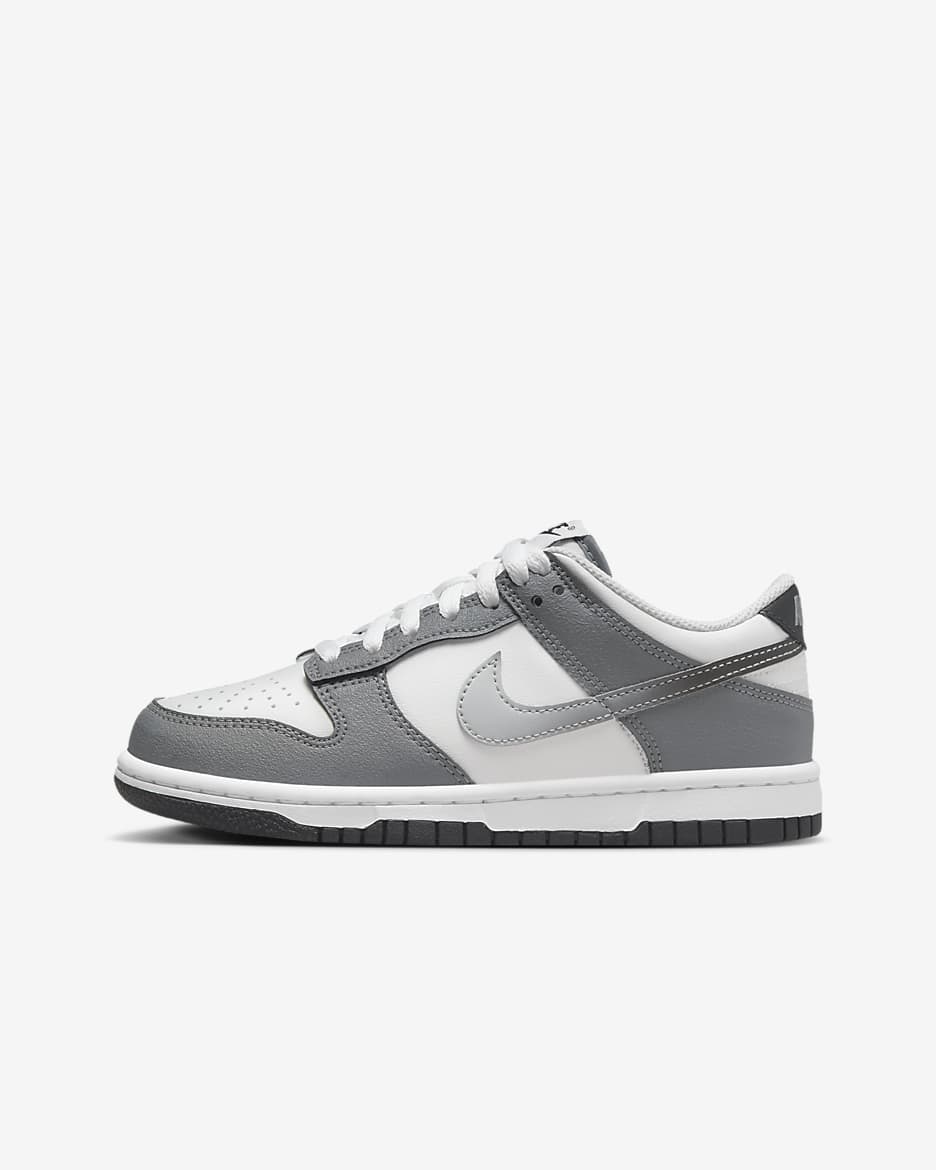 Nike Dunk Low Older Kids' Shoes - Cool Grey/Summit White/White/Light Smoke Grey