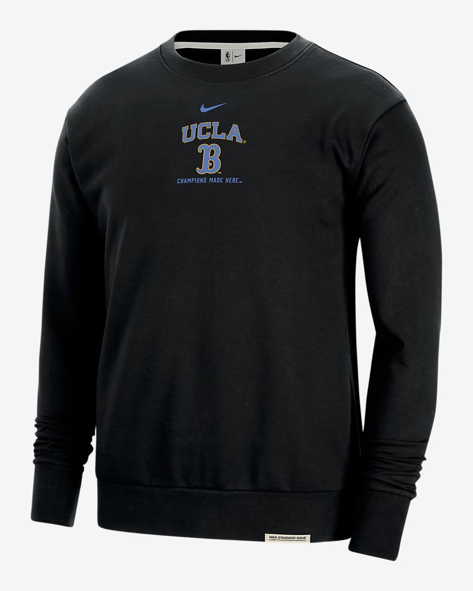 UCLA Standard Issue Men's Nike College Fleece Crew-Neck Sweatshirt - Black