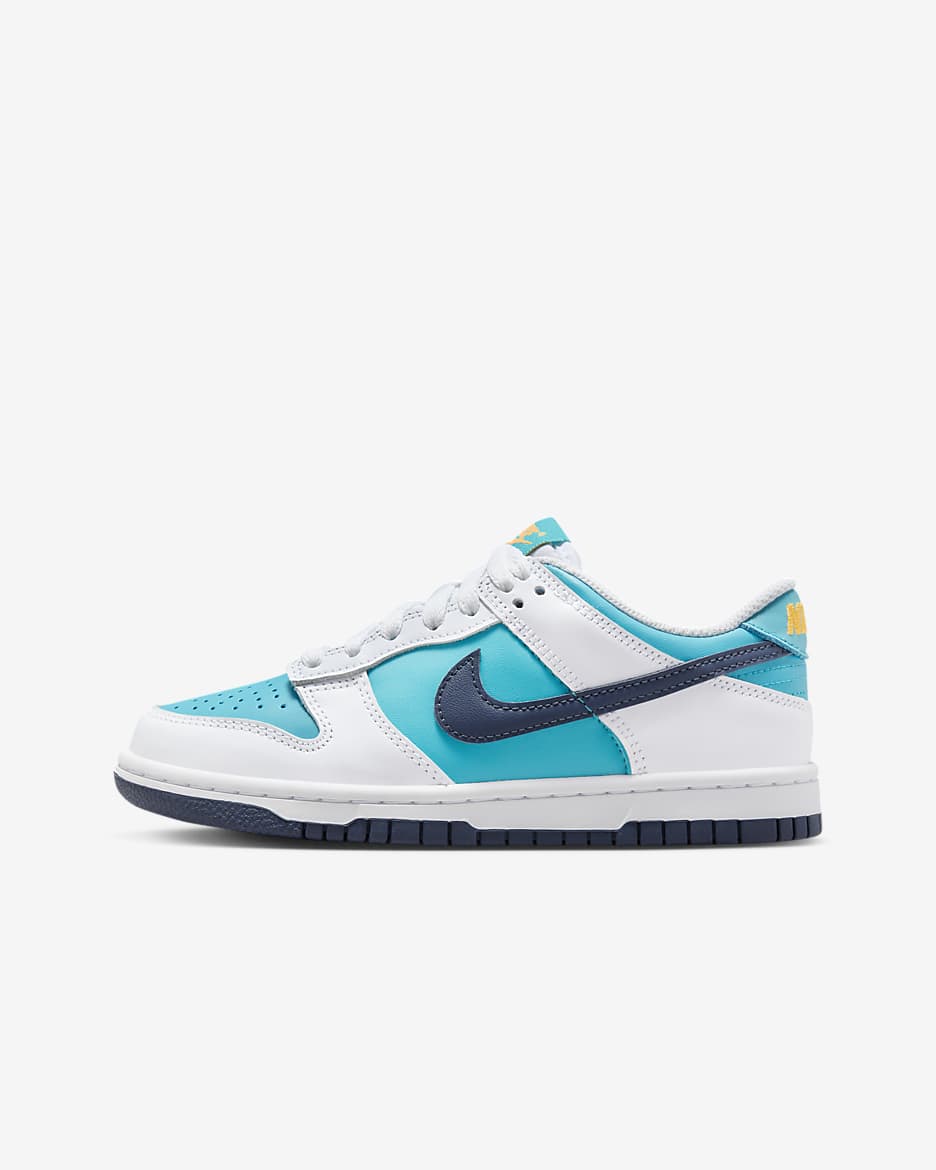 Chaussure Nike Dunk Low pour ado - Dusty Cactus/Blanc/Racer Pink/Thunder Blue