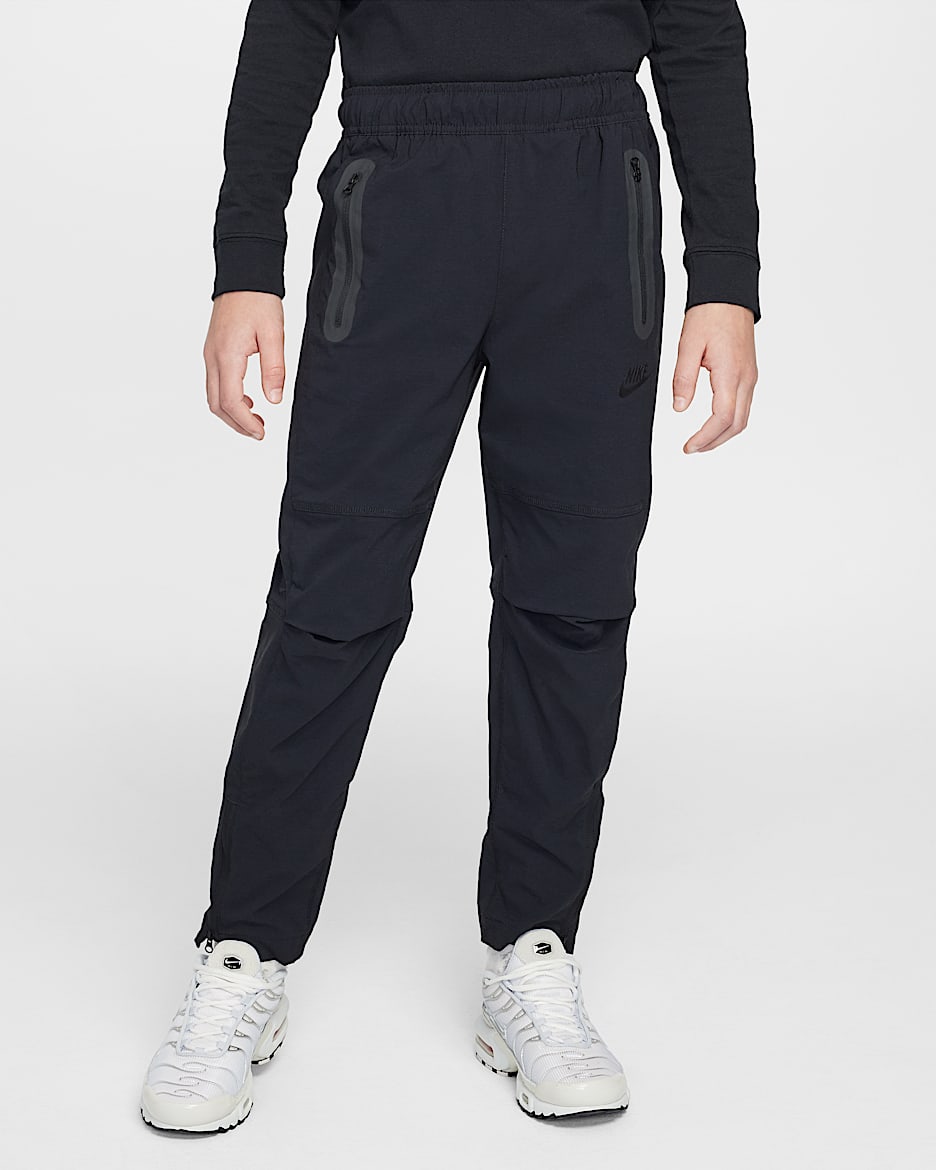 Nike Tech Older Kids' (Boys') Woven Trousers - Black/Black