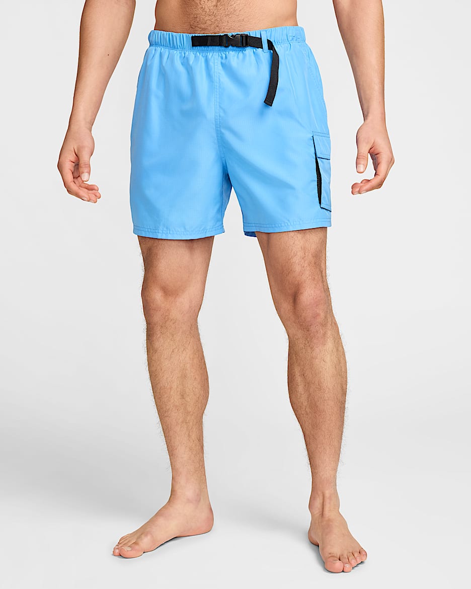 Shorts cargo de 13 cm con forro de ropa interior para hombre Nike Swim Voyage - Azul universitario