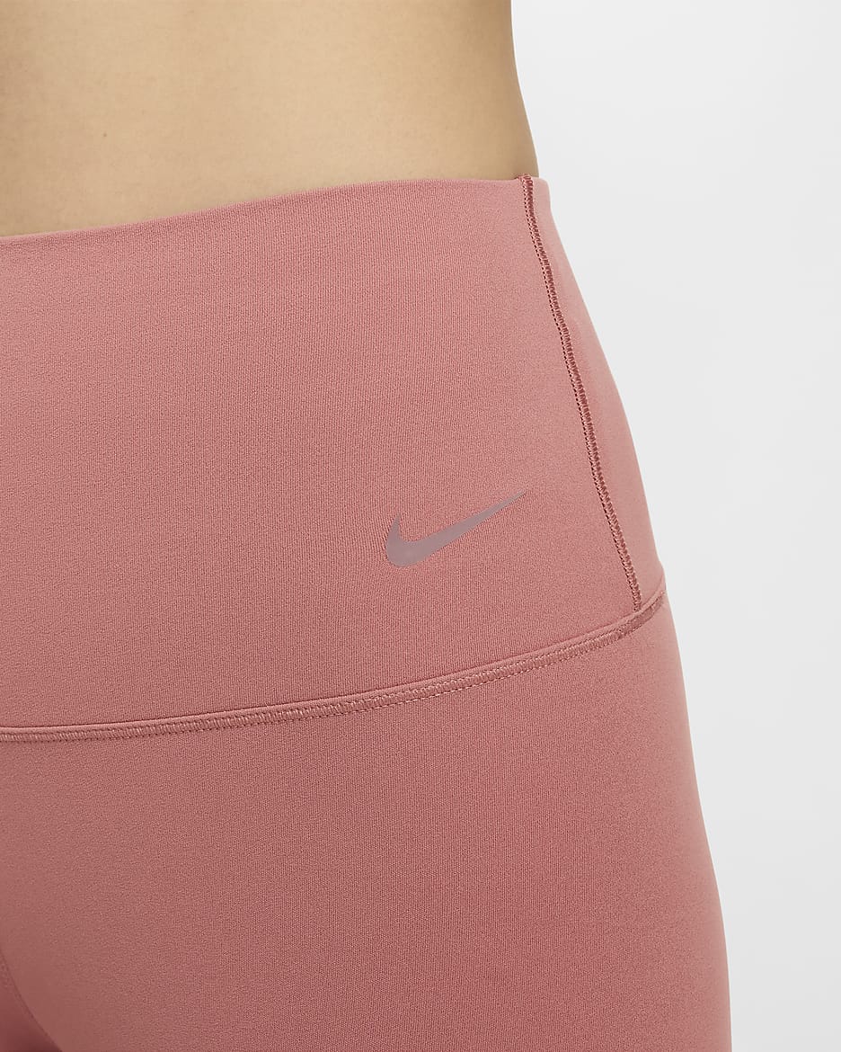 เลกกิ้งเอวสูง 7/8 ส่วนผู้หญิงซัพพอร์ตแบบอ่อนโยน Nike Zenvy - Canyon Pink/ดำ