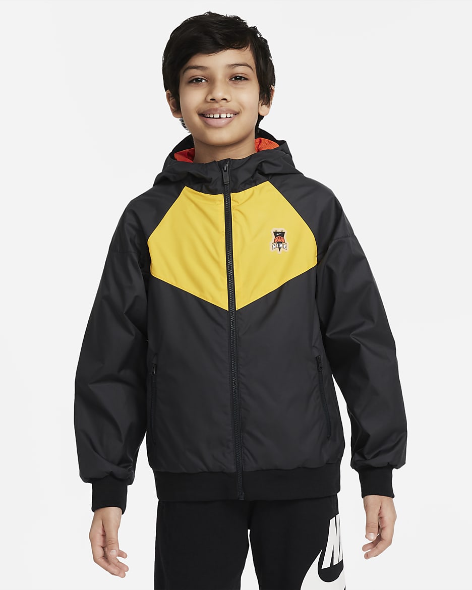 Nike Sportswear Windrunner Big Kids' (Boys') Jacket - Black/University Gold/Team Orange