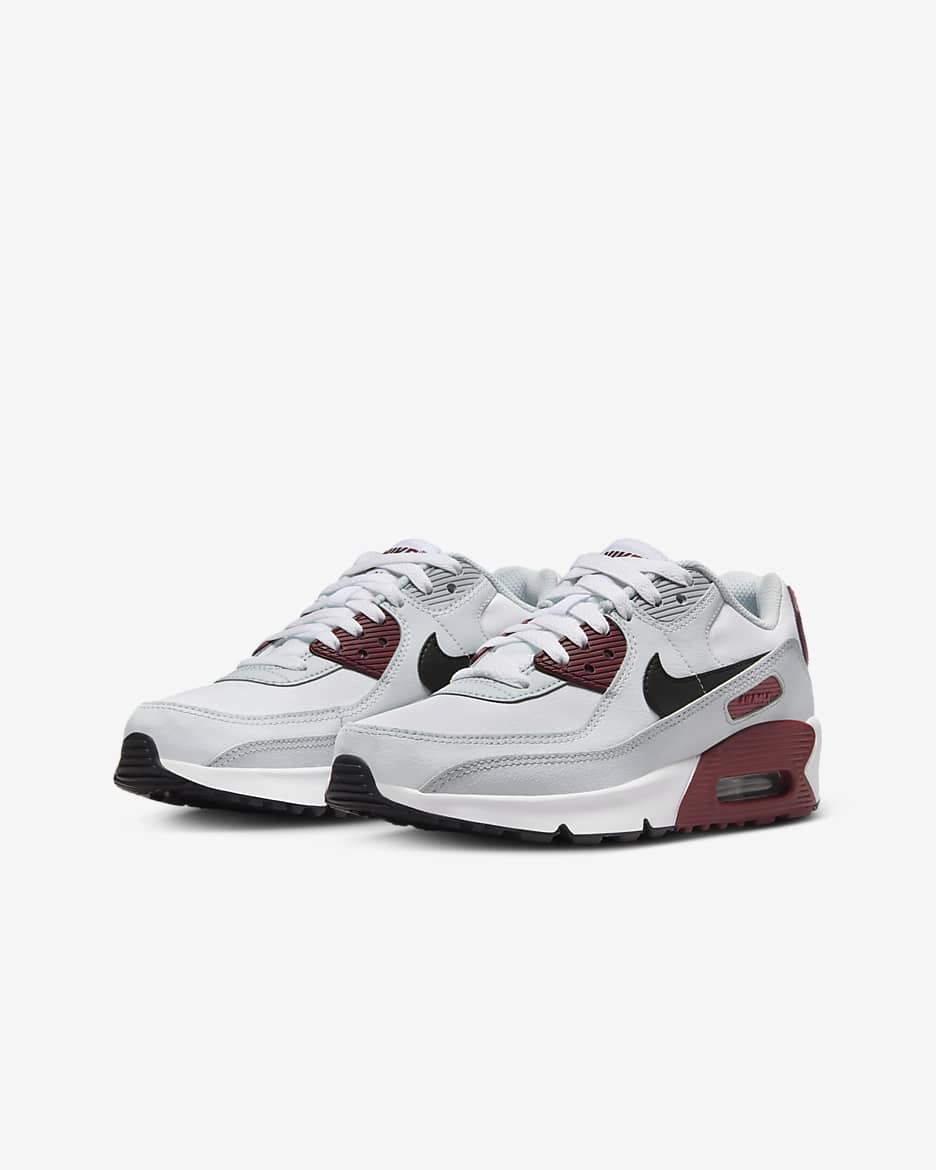 Boty Nike Air Max 90 LTR pro větší děti - Bílá/Dark Team Red/Pure Platinum/Černá