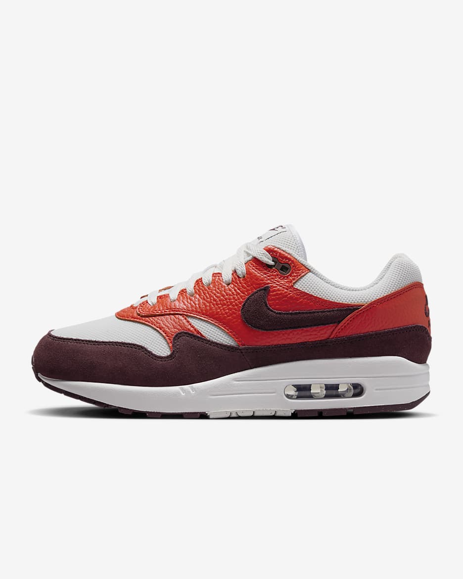 Sapatilhas Nike Air Max 1 para homem - Branco Summit/Vermelho Picante/Borgonha Crush