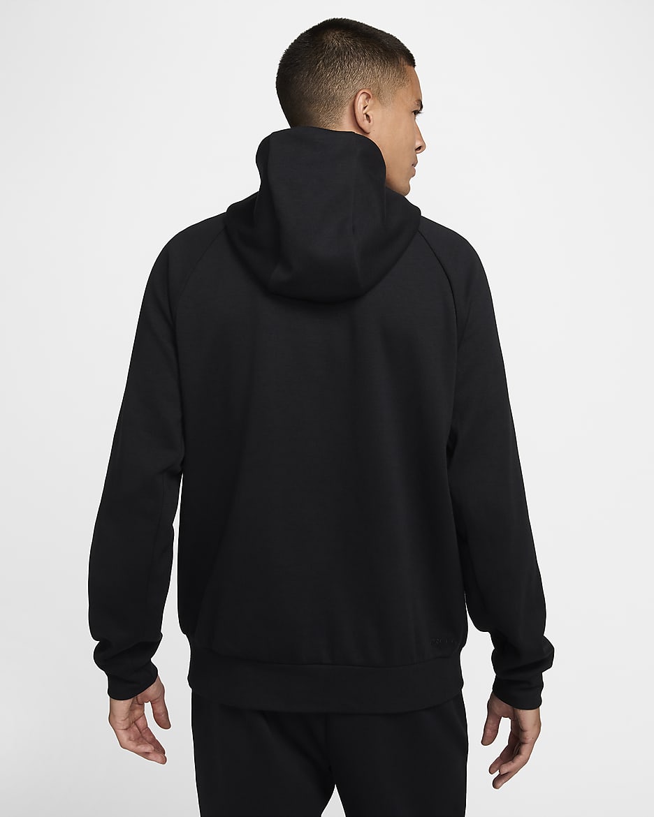 Nike Primary vielseitige Dri-FIT UV Kapuzenjacke mit durchgehendem Reißverschluss (Herren) - Schwarz/Schwarz