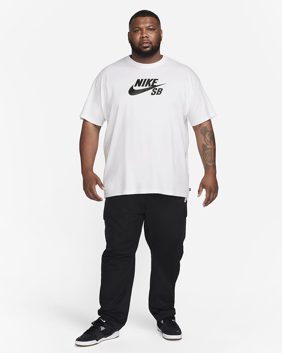 T-Shirt skateboarding με λογότυπο Nike SB - Λευκό/Μαύρο