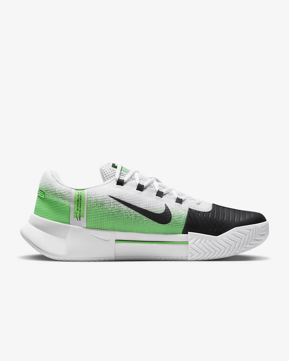 Nike Zoom GP Challenge 1 Men's Hard Court Tennis Shoes - White/Black/Poison Green