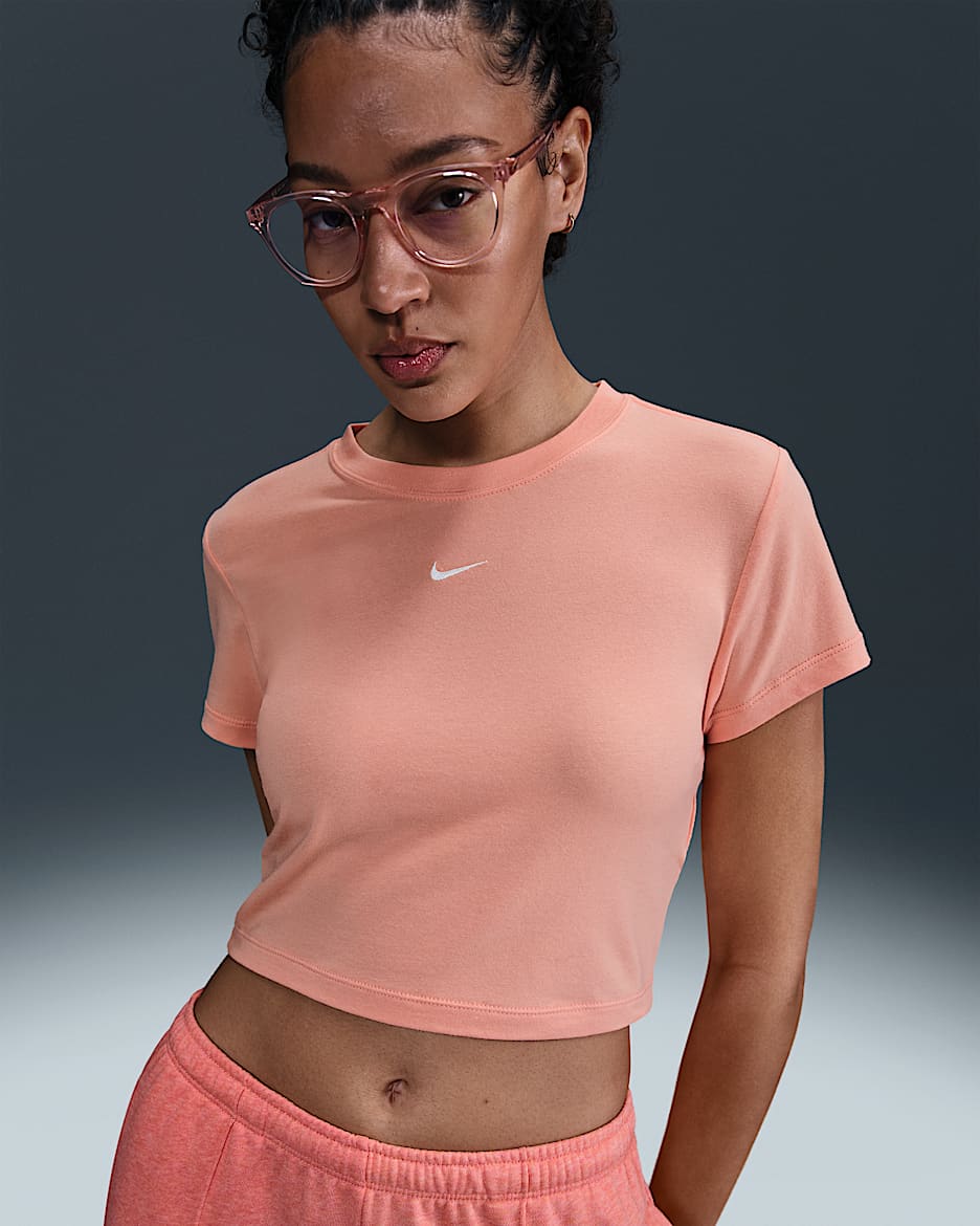 Nike Sportswear Chill Knit Women's Cropped T-Shirt - Apricot Agate/Sail