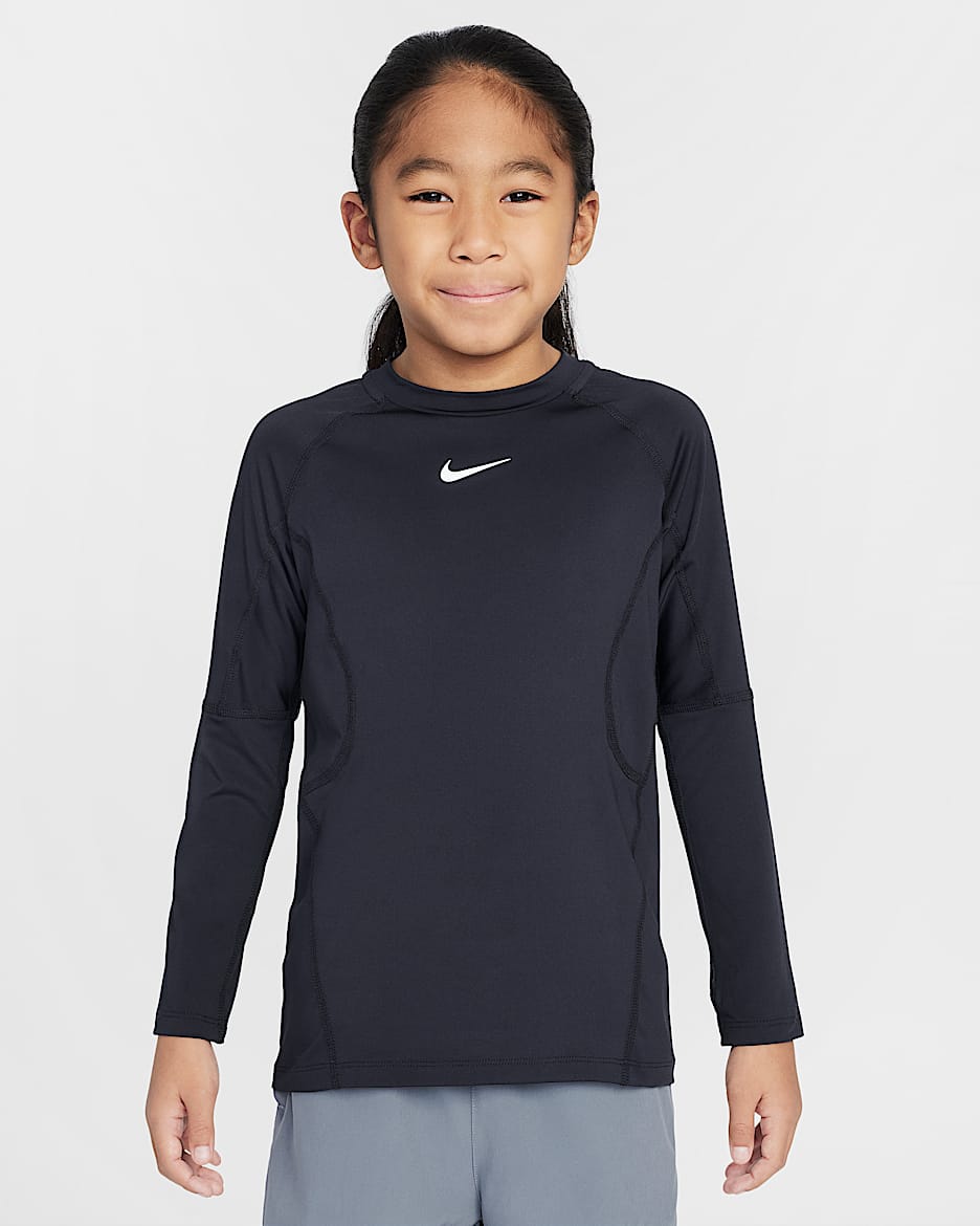 Nike Little Kids' Dri-FIT Pro Long Sleeve Top - Black