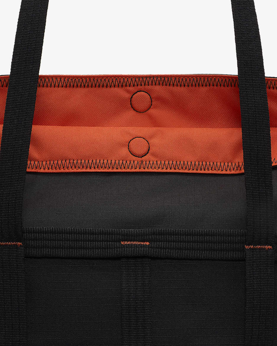 Nike Sportswear Cargo Tote (12L) - Black/Black/Orange