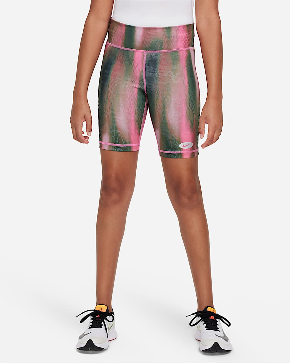 Nike Dri-FIT One Icon Clash 大童 (女童) 單車短褲 - Pinksicle/Alligator
